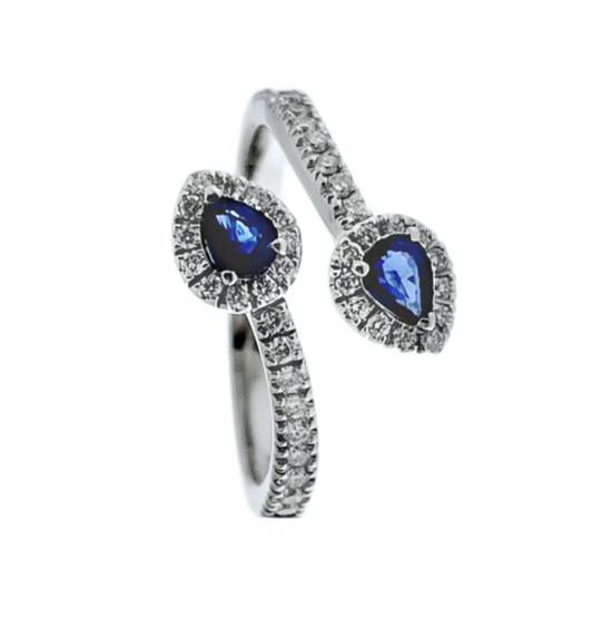 Anneau Claudio Pirrone Femme in Or blanc Zaffiro blu 0.39 Ct MOD.5124 Z - MOD.5124 Z